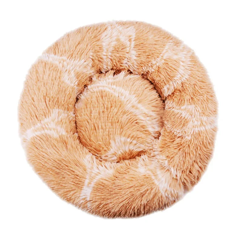 Round Plush Dog Bed — Ultra-Soft & Washable