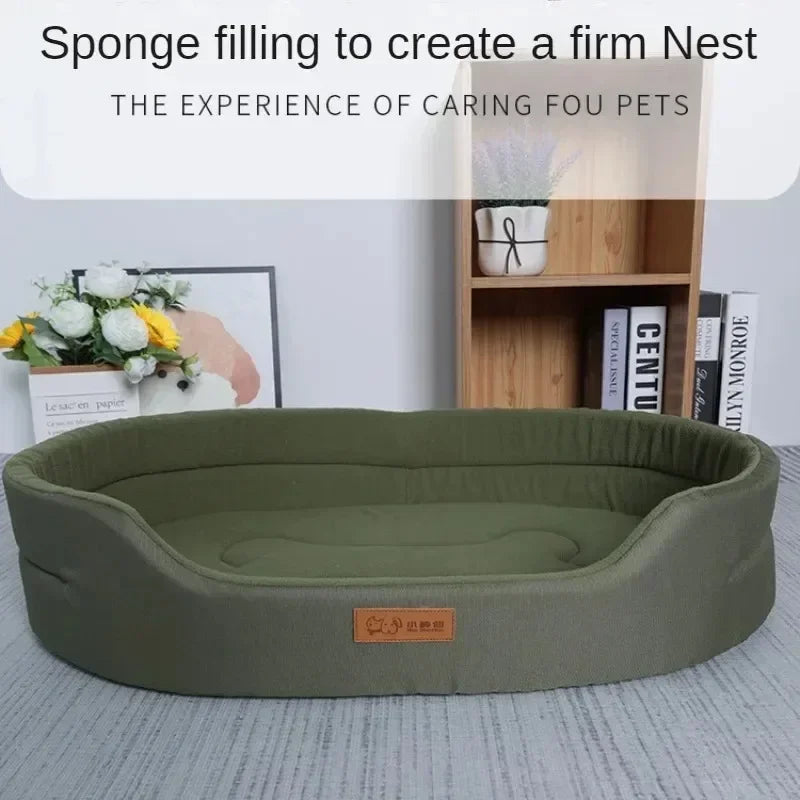 Double-Sided Fleece Dog Bed — Reversible & Washable