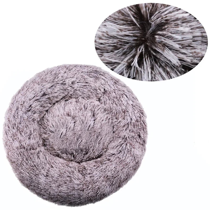 Round Plush Dog Bed — Ultra-Soft & Washable