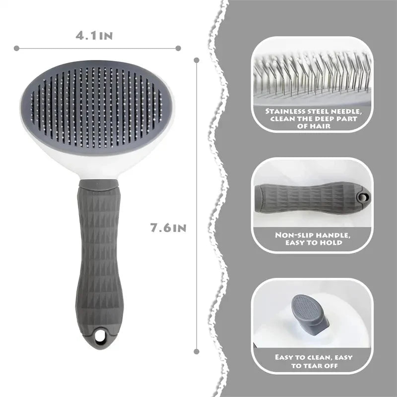 Self-Cleaning Slicker Brush — Dog & Cat Grooming