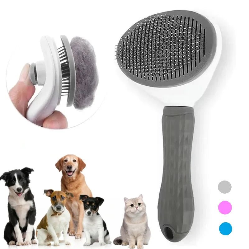 Self-cleaning slicker brush dogs cats grooming — Dogora