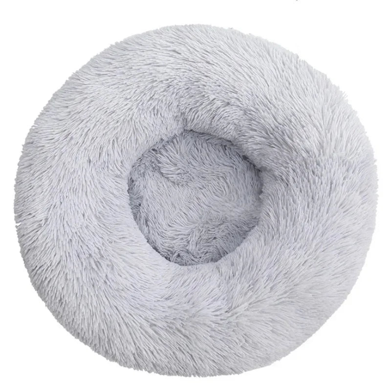 Round Plush Dog Bed — Ultra-Soft & Washable