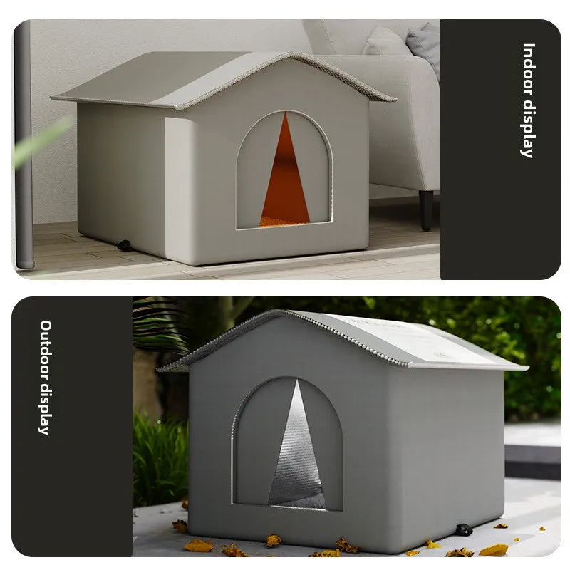 Waterproof Outdoor Dog House — Foldable & Warm