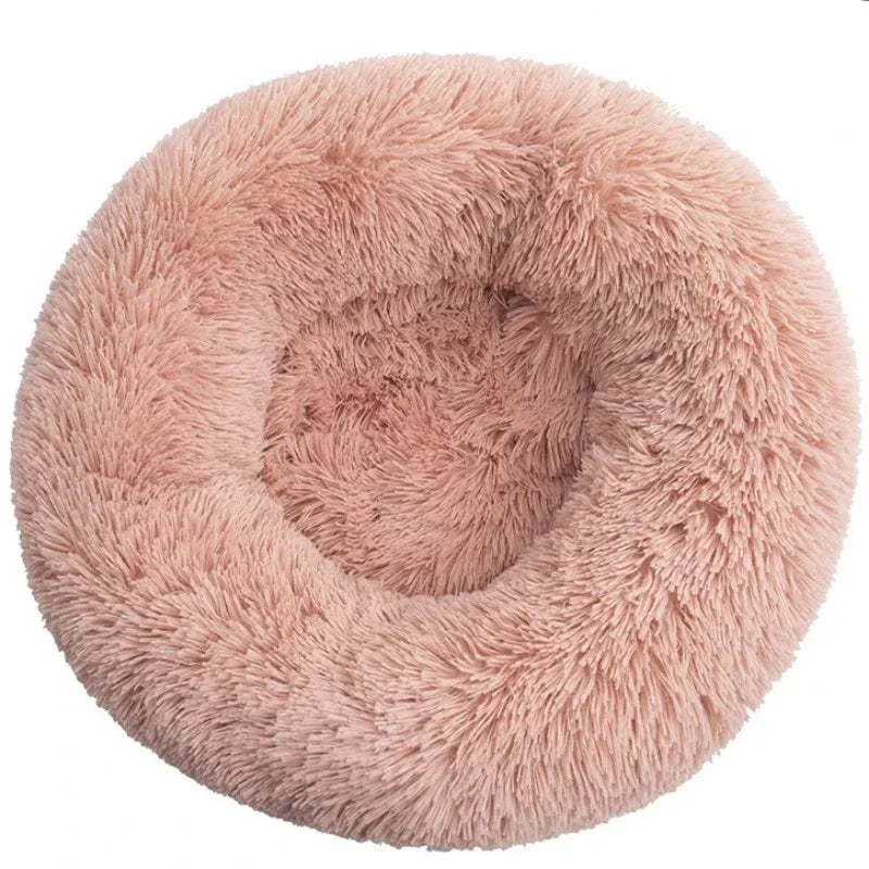 Round Plush Dog Bed — Ultra-Soft & Washable