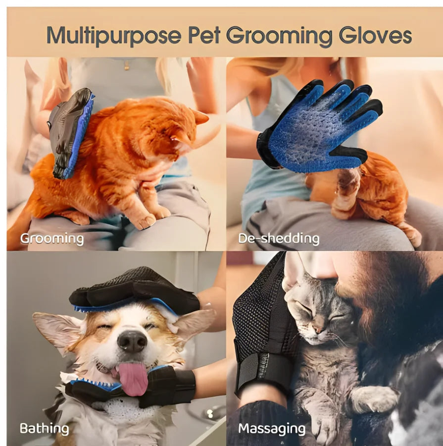Pet Grooming & Massage Glove — Deshedding Brush