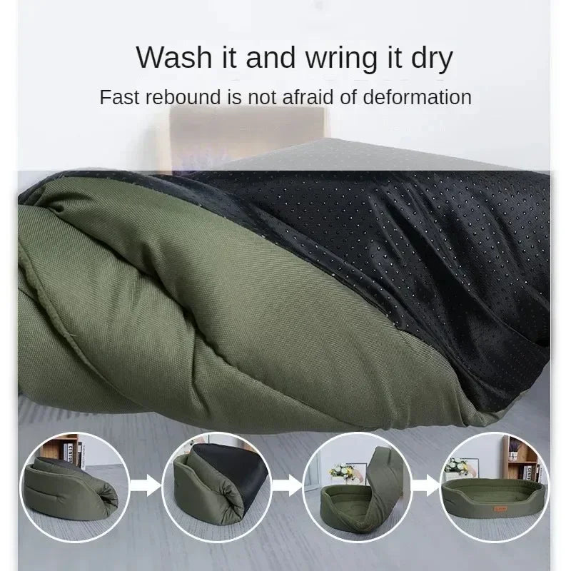 Double-Sided Fleece Dog Bed — Reversible & Washable