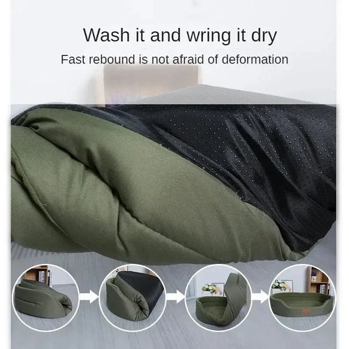 Double-Sided Fleece Dog Bed — Reversible & Washable