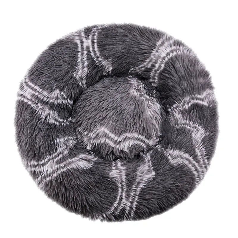 Round Plush Dog Bed — Ultra-Soft & Washable