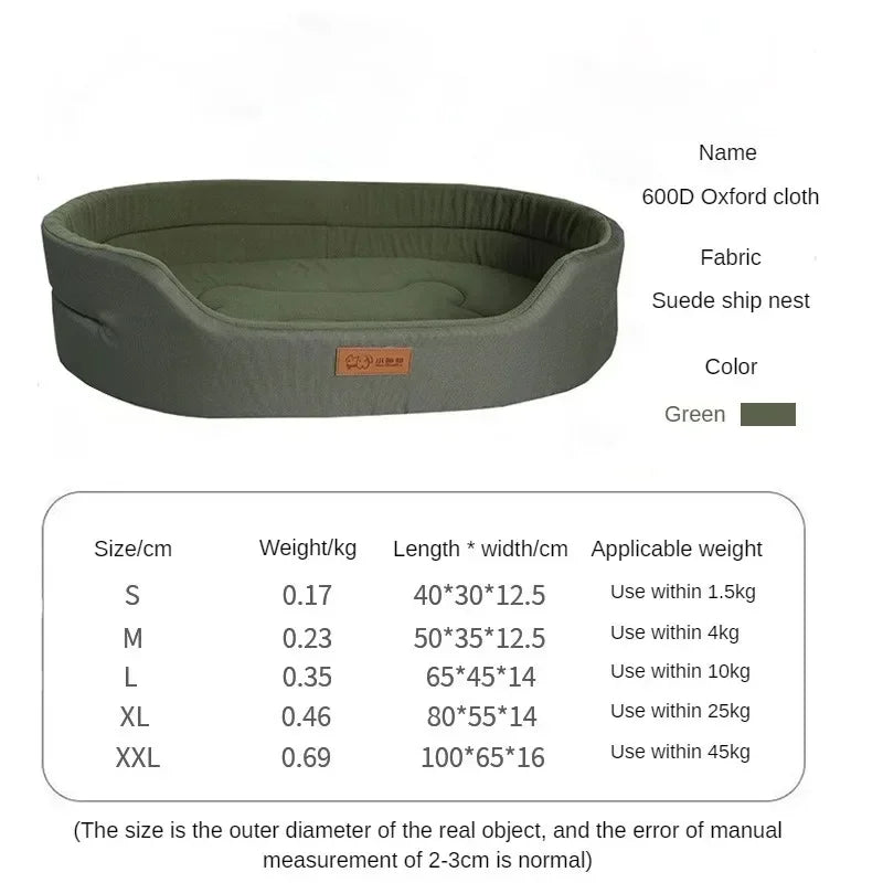 Double-Sided Fleece Dog Bed — Reversible & Washable