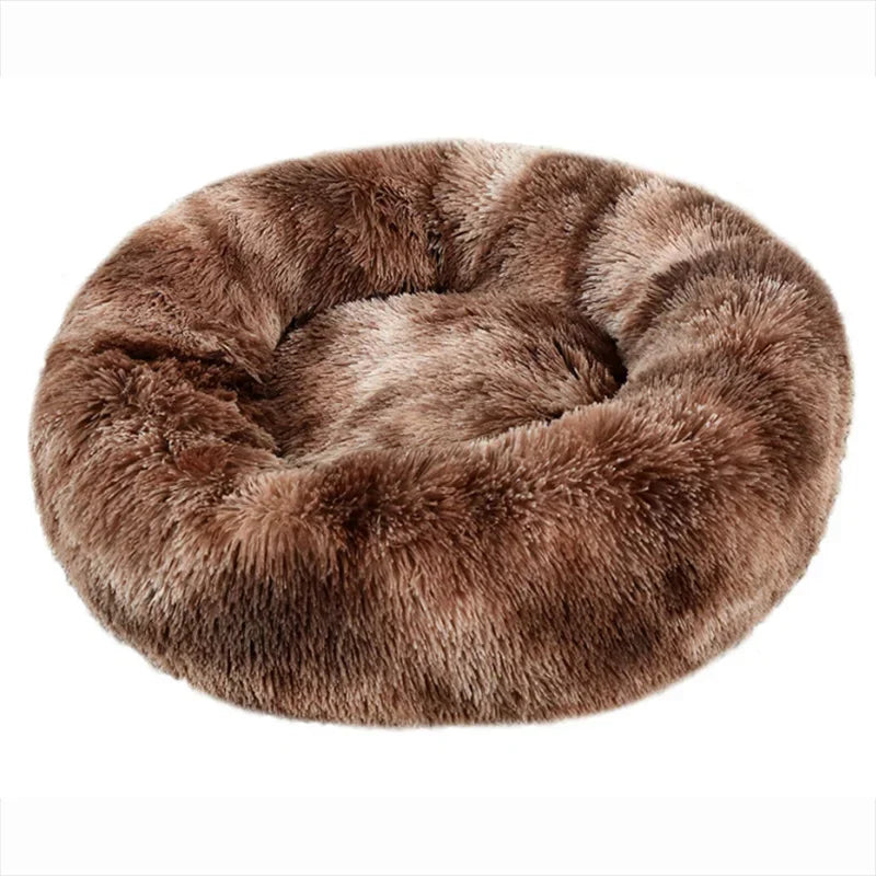 Round Plush Dog Bed — Ultra-Soft & Washable