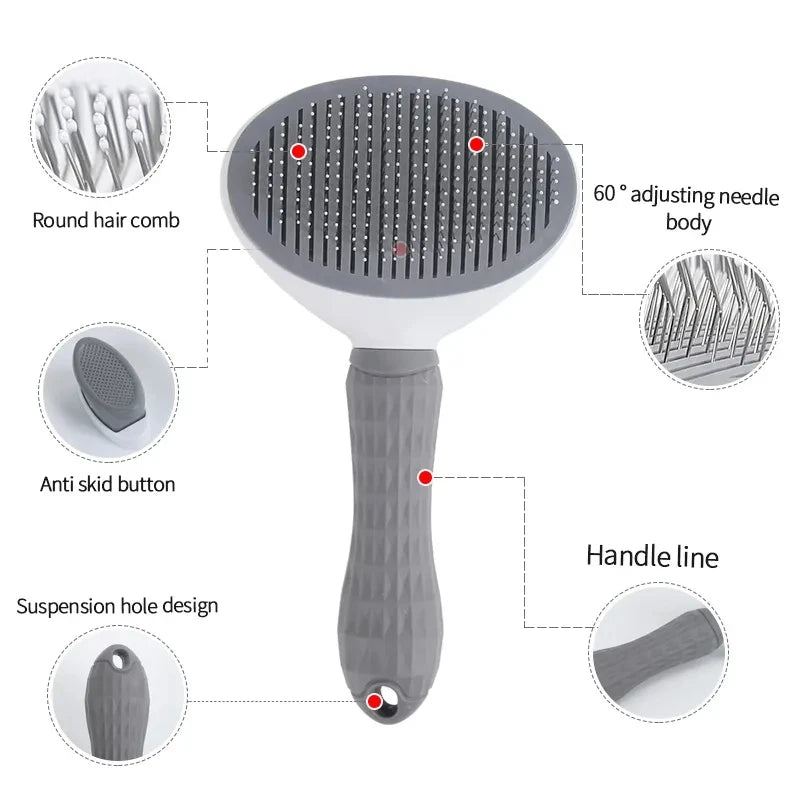 Self-Cleaning Slicker Brush — Dog & Cat Grooming