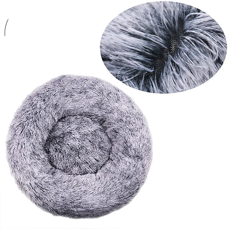 Round Plush Dog Bed — Ultra-Soft & Washable