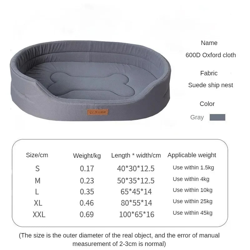 Double-Sided Fleece Dog Bed — Reversible & Washable