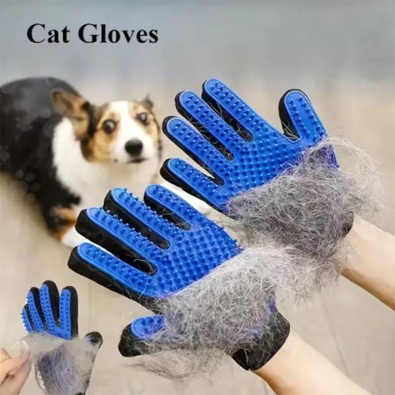 Pet grooming massage deshedding glove dogs cats — Dogora