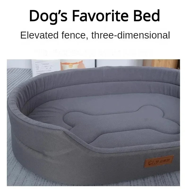 Double-Sided Fleece Dog Bed — Reversible & Washable