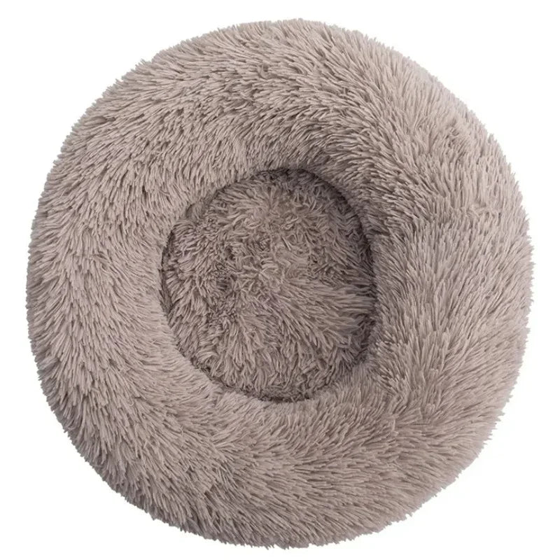 Round Plush Dog Bed — Ultra-Soft & Washable