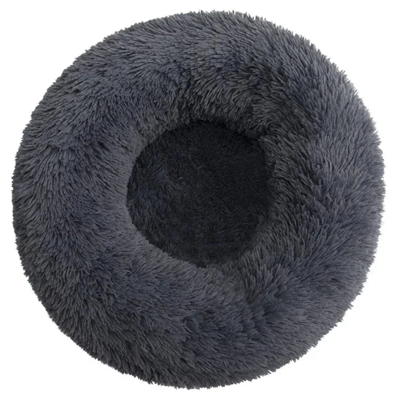 Round Plush Dog Bed — Ultra-Soft & Washable