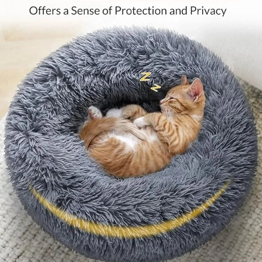 Round Plush Dog Bed — Ultra-Soft & Washable